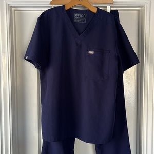 Figs Navy Blue Mens Scrub Set
